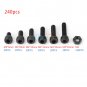 240x M4 Black Steel Cap Head Hex Socket Cap Screws Nuts Assortment Kit w/Box ech