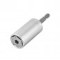 1Pc Auto Gator Grip Socket Wrench with Power Drill Adapter Silver 7-19mm Durable