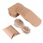 100 PCS Kraft Paper Pillow Box Wedding Favor Gift Party Candy Box w/ String coi