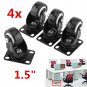 4 Pack 1.5" PU Swivel Castor Wheels Top Plate & Bearing Trolley Furniture Caster