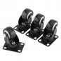 4 Pack 1.5" PU Swivel Castor Wheels Top Plate & Bearing Trolley Furniture Caster