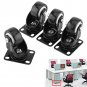 4 Pack 1.5" PU Swivel Castor Wheels Top Plate & Bearing Trolley Furniture Caster