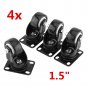 4 Pack 1.5" PU Swivel Castor Wheels Top Plate & Bearing Trolley Furniture Caster