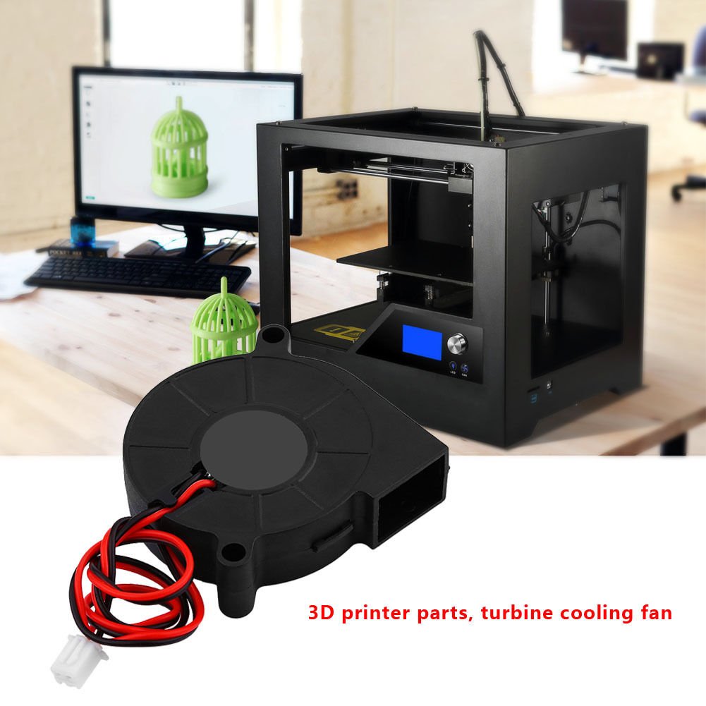 New DC 12V/24V 50mm Cooling Fan Blow Radial Hotend Extruder For 3D Printer Parts