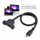 Micro USB 2.0 Male to Female with Screw Hole Panel Mount Extension Adapter Cable