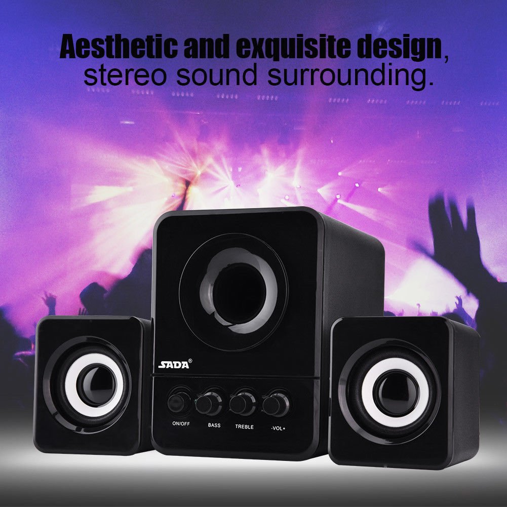 Super Bass Stereo Speaker USB Wired Combination Player Subwoofer For iPhone PC