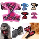 Soft Adjustable Pet Dogs Puppy Cats Plaid Mesh Harness Vest Clothes For Walking