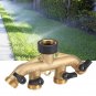 Tap Connector Splitter 4 Way 3/4" Hose Pipe Switcher Nozzle For Garden Lawns