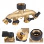 Tap Connector Splitter 4 Way 3/4" Hose Pipe Switcher Nozzle For Garden Lawns