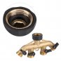 Tap Connector Splitter 4 Way 3/4" Hose Pipe Switcher Nozzle For Garden Lawns