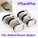 1/4pcs Stainless Steel Flat Round Holder Glass Clamp Bracket for Balustrade MALL