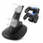 Dual Controller LED Charger Dock Station Fast Charging Stand For PlayStation PS4