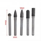5pcs Tungsten Carbide Burr Rotary Cutter Engraving bit Set 10mm 1/4" Shank coi