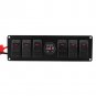 12V-24V Car RV Marine 6 Gang Waterproof Red LED Rocker Switch Panel Voltmeter EL