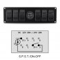 12V-24V Car RV Marine 6 Gang Waterproof Red LED Rocker Switch Panel Voltmeter EL