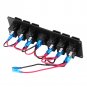 12V-24V Car RV Marine 6 Gang Waterproof Red LED Rocker Switch Panel Voltmeter EL