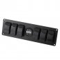 12V-24V Car RV Marine 6 Gang Waterproof Red LED Rocker Switch Panel Voltmeter EL
