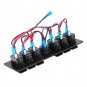 12V-24V Car RV Marine 6 Gang Waterproof Red LED Rocker Switch Panel Voltmeter EL