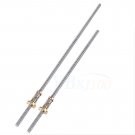 T8 Lead Screw Pitch 2mm Lead 8mm 300mm/400mm + Nut for 3D Printer CNC Machine