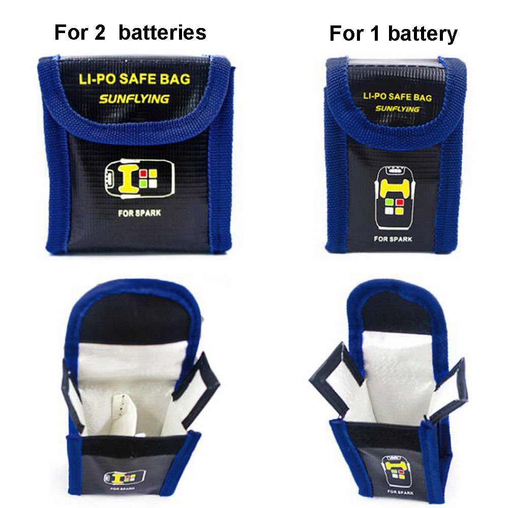 Blue Fire Resistant Lipo Battery Safety Guard Bag for DJI Spark RC Accessories