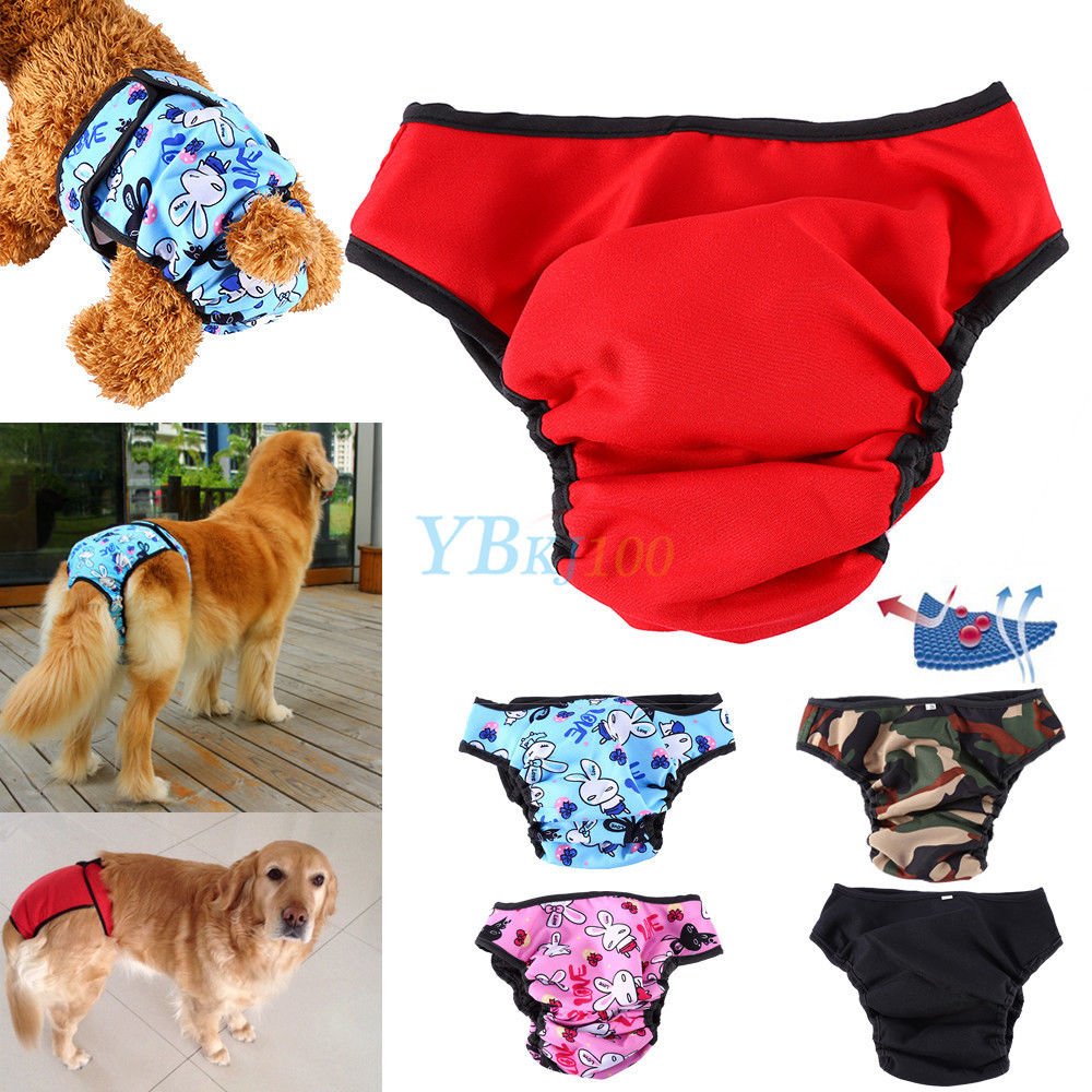 Female Pet Dog Menstruation Washable Reusable Diaper Protector Cute Pant S M L