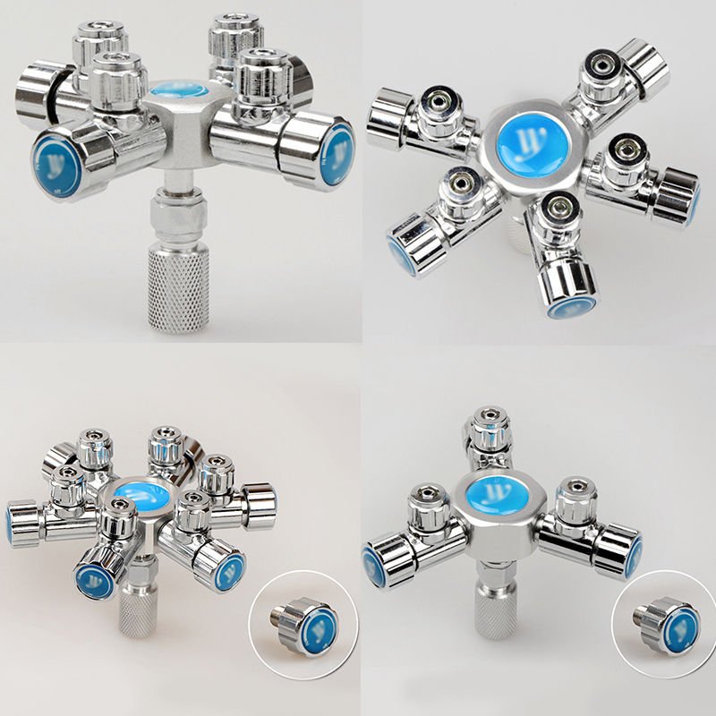 Multi Way Distributor Aquarium CO2 Splitter Needle Valve Solenoid Regulator