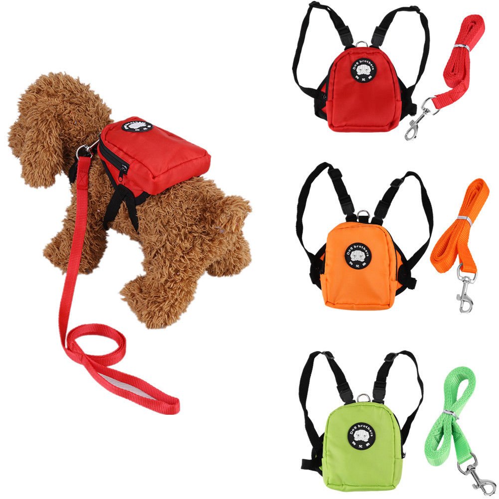 Dog Bag Pet Puppy Cat Backpack Outdoor Bag For Small Dog With Lead Leash S L