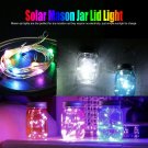Solar Powered 10/20 LED 4 Color Fairy Jar Lid Night Light Outdoor Garden Decor