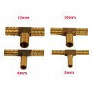 T Joiner Piece 3 WAY Solid Brass Connector Pipe Hose Reducer Air Gas Fuel Water