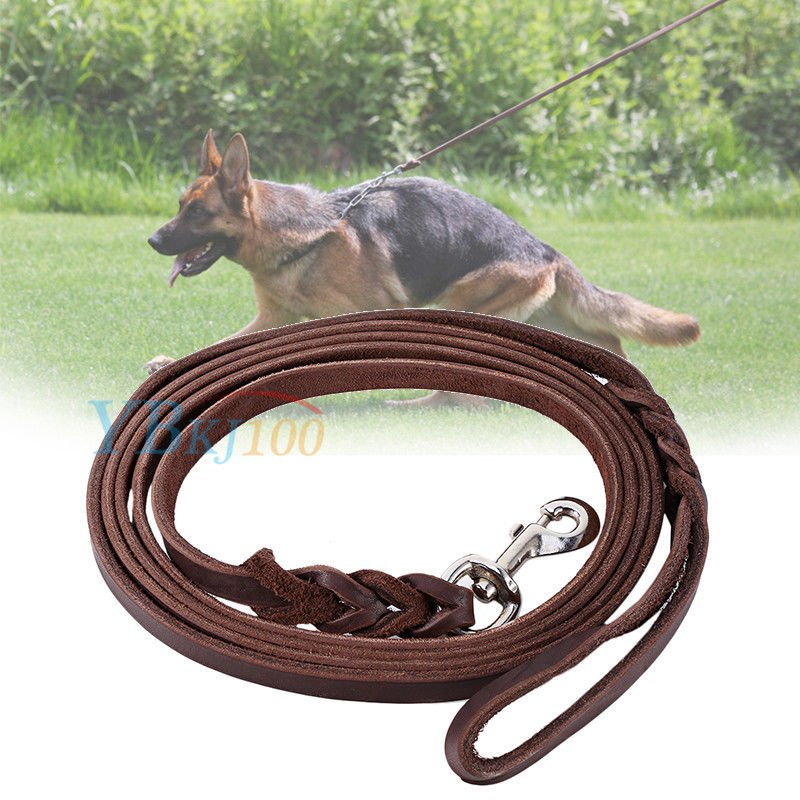 New Durable Soft Braided Leather Dog Pets Leash Lead for Training Walking Dog