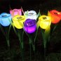 Outdoor Solar Powered Tulip Flower LED Light Yard Garden Path Landscape Lamp New