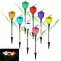 Outdoor Solar Powered Tulip Flower LED Light Yard Garden Path Landscape Lamp New