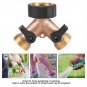 Brass Water Tap Adapter 2 Way Y Shape 3/4 Hose Connector for Garden Irrigation
