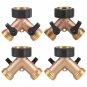 Brass Water Tap Adapter 2 Way Y Shape 3/4 Hose Connector for Garden Irrigation