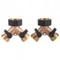 Brass Water Tap Adapter 2 Way Y Shape 3/4 Hose Connector for Garden Irrigation