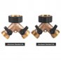 Brass Water Tap Adapter 2 Way Y Shape 3/4 Hose Connector for Garden Irrigation