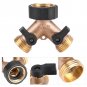 Brass Water Tap Adapter 2 Way Y Shape 3/4 Hose Connector for Garden Irrigation
