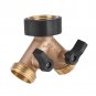 Brass Water Tap Adapter 2 Way Y Shape 3/4 Hose Connector for Garden Irrigation