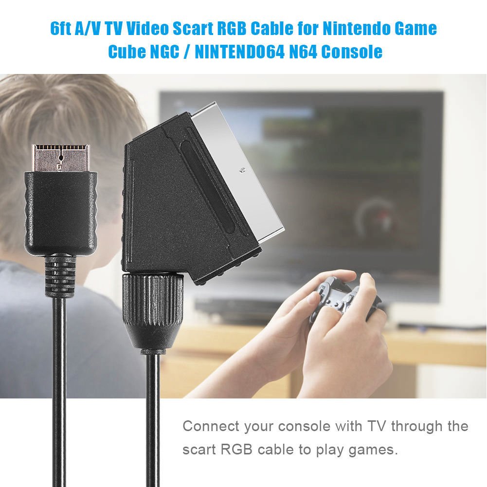 6ft TV Video Scart RGB Cable for Nintendo Game Cube NGC / NINTENDO64 N64 Console