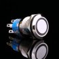 New 12V 19mm Metal Switch Push Power Button Angel Eye Blue LED Light Latching