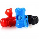 Portable Pet Dog Bone Shape Case Holder + Waste Clean Poop Pick Up Garbage Bags