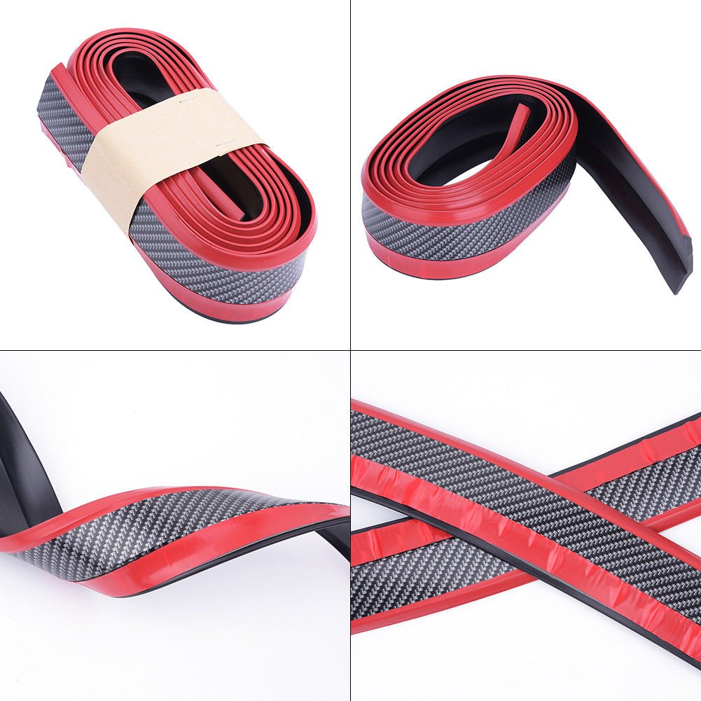 2.5m Carbon Fiber Front Bumper Lip Splitter Chin Spoiler Trim Protective Strip