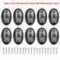 10Pcs Red Yellow LED Side Marker Light Lamp Middle Type Car Truck Trailer 12/24V