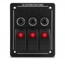 3 Gang 12V 24V Rocker Switch Panel Circuit Breakers Auto Car RV Boat Waterproof