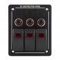 3 Gang 12V 24V Rocker Switch Panel Circuit Breakers Auto Car RV Boat Waterproof