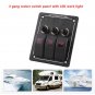 3 Gang 12V 24V Rocker Switch Panel Circuit Breakers Auto Car RV Boat Waterproof