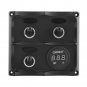 3 Gang 12V 24V LED Waterproof Toggle Switch Panel With Digital Voltmeter