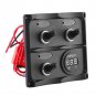 3 Gang 12V 24V LED Waterproof Toggle Switch Panel With Digital Voltmeter
