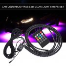 12V RGB LED Car Underbody Light Strips Set With Wireless Control Auto Styling