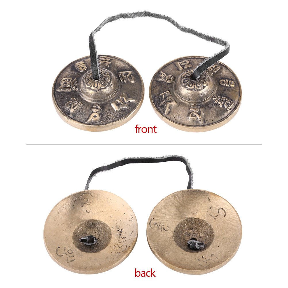 Tibetan Handmade Yoga Meditation Buddhist Finger Bell Chimes Cymbal 2.6